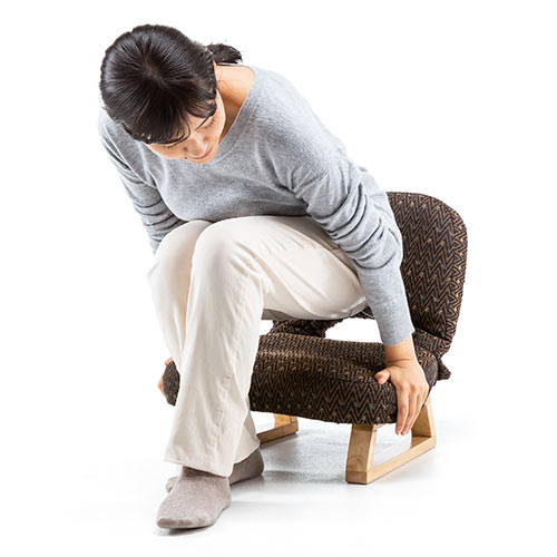 座敷椅子 高座椅子 和室 腰痛対策 背もたれ付き ブラウン