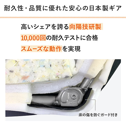 ダブルクッション座椅子 14段階リクライニング マイクロファイバー生地 日本製ギア ブラック