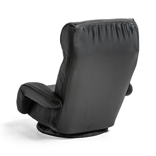 ポケットコイル 回転座椅子 ハイバック レバー式リクライニング 連動肘掛け ブラック