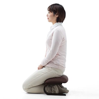 正座椅子 脚のしびれ防止 腰痛対策 木製フレーム ブラウン