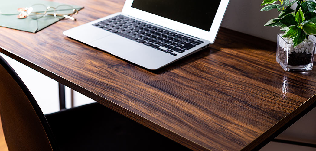 シンプルデスク パソコンデスク スリムデスク 平机 幅100cm 奥行45cm 木目調 ブラウン Yk Deskn007 イス王国