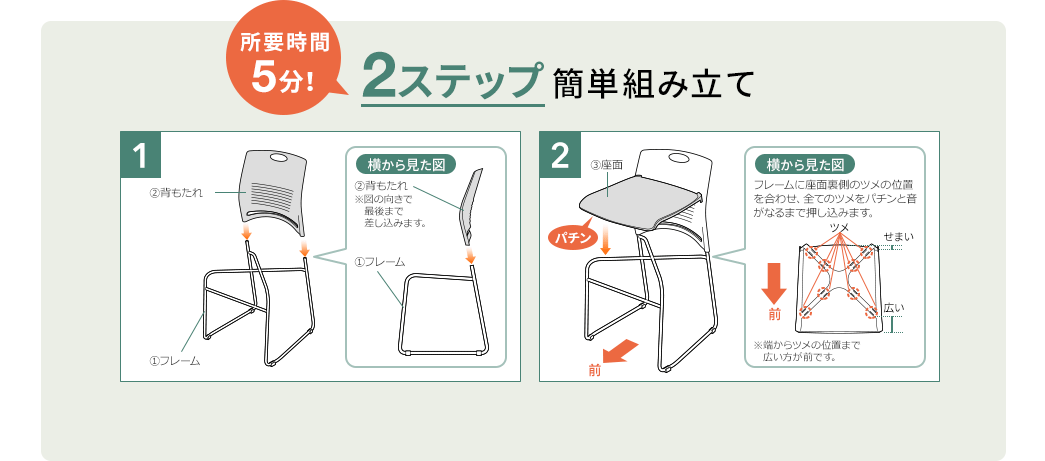 2ステップ簡単組み立て