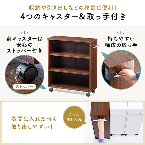 すきま収納ラック キャスター付き 幅20cm 奥行き55cm 押入れ収納