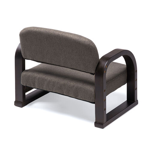 高座椅子 肘置き付き 座面3段階高さ調整 小物ポケット ダークブラウン