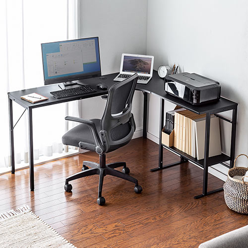 【アウトレット】シェルフデスク(L字デスク・コーナーデスク・木製デスク・パソコンデスク・ロングデスク・幅140cm・幅160cm・幅200cm)