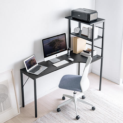 【アウトレット】シェルフデスク(L字デスク・コーナーデスク・木製デスク・パソコンデスク・ロングデスク・幅140cm・幅160cm・幅200cm)