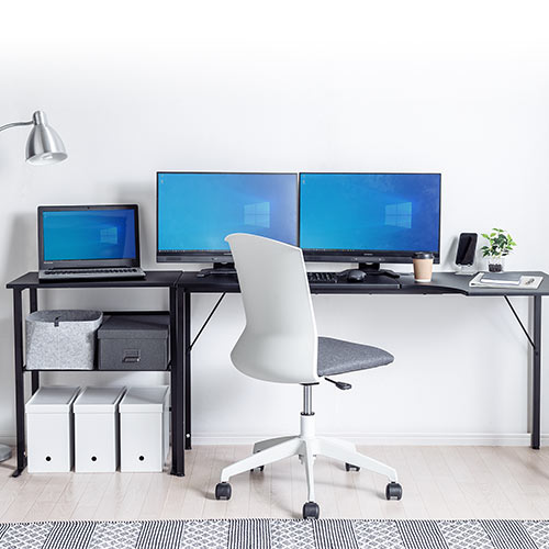 【アウトレット】シェルフデスク(L字デスク・コーナーデスク・木製デスク・パソコンデスク・ロングデスク・幅140cm・幅160cm・幅200cm)