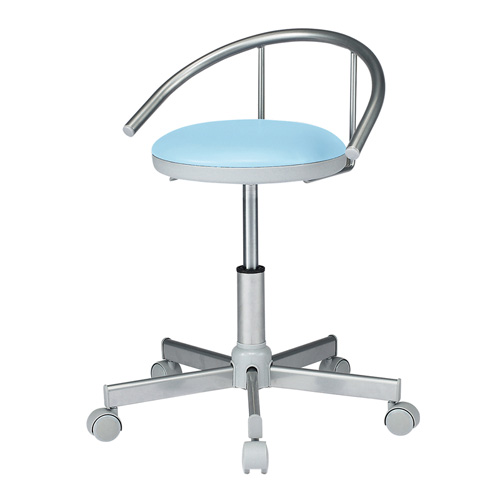 抗菌チェア 耐アルコールレザー 背もたれ付き ブルー 医療機関向け 