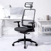 【アウトレット】高反発メッシュチェア 高密度メッシュ 体重感知式ロッキング アームレスト付き ブラック