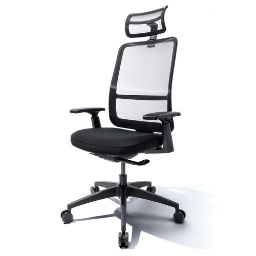 【アウトレット】高反発メッシュチェア 高密度メッシュ 体重感知式ロッキング アームレスト付き ブラック