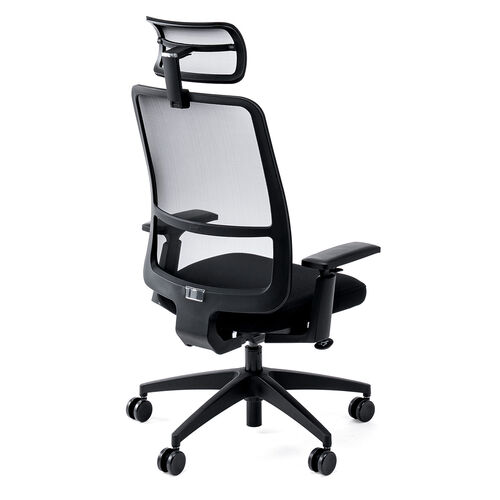 【アウトレット】高反発メッシュチェア 高密度メッシュ 体重感知式ロッキング アームレスト付き ブラック