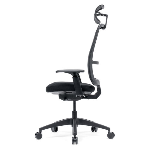 【アウトレット】高反発メッシュチェア 高密度メッシュ 体重感知式ロッキング アームレスト付き ブラック