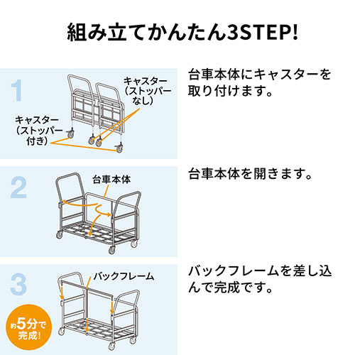 折りたたみ椅子用台車(移動・収納・チェアポーター・キャスター付き)