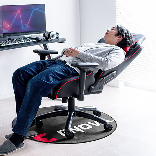 【寝れる椅子】リクライニングチェア（ゲーミングチェア・高耐荷重150kg・バケットシートチェア・ランバーサポート・4D肘・ハイバック・リクライニング・160°・ウレタンキャスター)