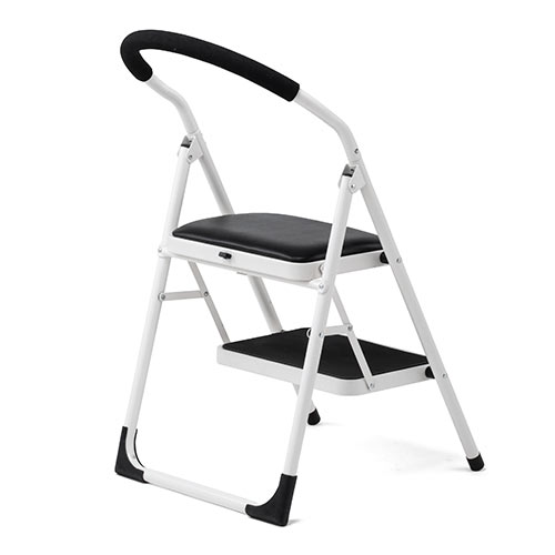 【アウトレット】折りたたみ式 踏み台  2段タイプ クッション付き ブラック