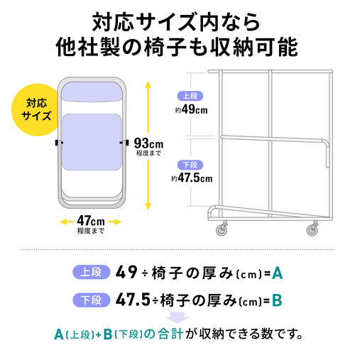 折りたたみ椅子 収納カート 20脚収納 ホワイト