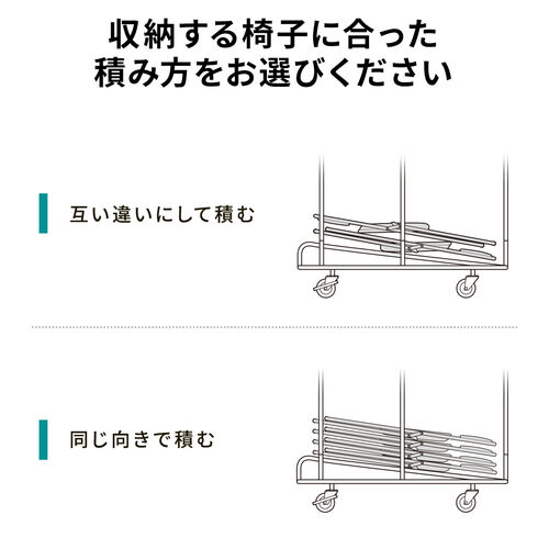 折りたたみ椅子 収納カート 20脚収納 ホワイト