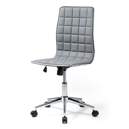 シンプルデザインチェア PUレザー ロッキング機能 グレー