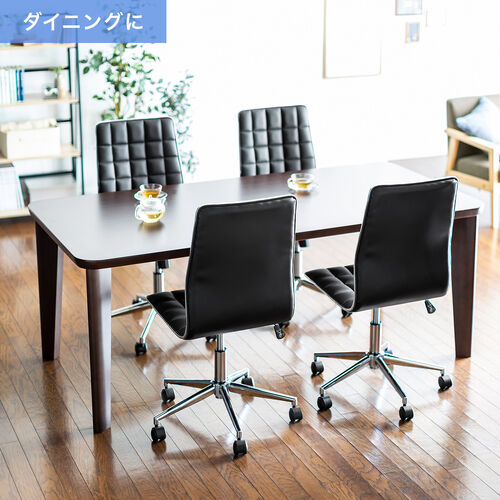 シンプルデザインチェア PUレザー ロッキング機能 グレー