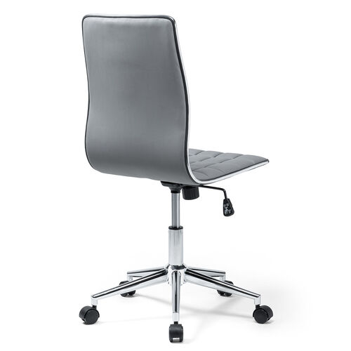 【アウトレット】シンプルデザインチェア PUレザー ロッキング機能 グレー