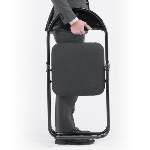 【アウトレット】折りたたみ椅子 布張り座面 3脚セット パイプ椅子  