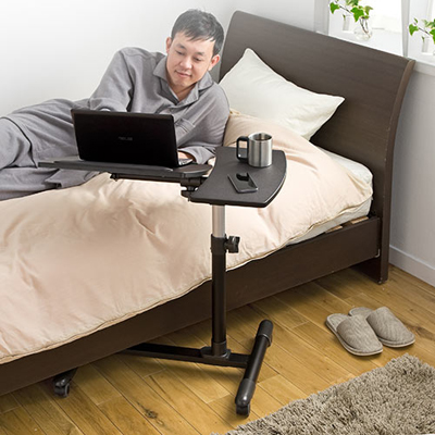 【アウトレット】サイドテーブル テーブル分割型 キャスター付き ブラック