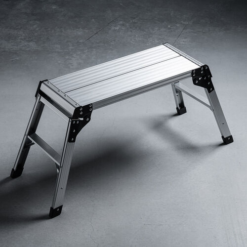 【アウトレット】アルミ製足場台 天板サイズ 76cm×30cm 高さ50cm 折りたたみ式 2段 耐荷重150kg