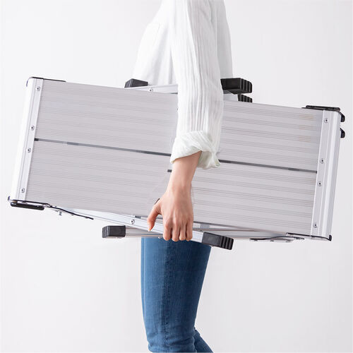 【アウトレット】アルミ製足場台 天板サイズ 76cm×30cm 高さ50cm 折りたたみ式 2段 耐荷重150kg