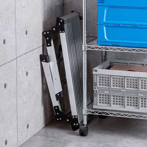 【アウトレット】アルミ製足場台 天板サイズ 76cm×30cm 高さ50cm 折りたたみ式 2段 耐荷重150kg