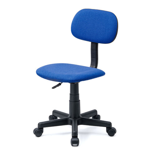 オフィスチェア ガス圧昇降 布張り キャスター付き ブルー