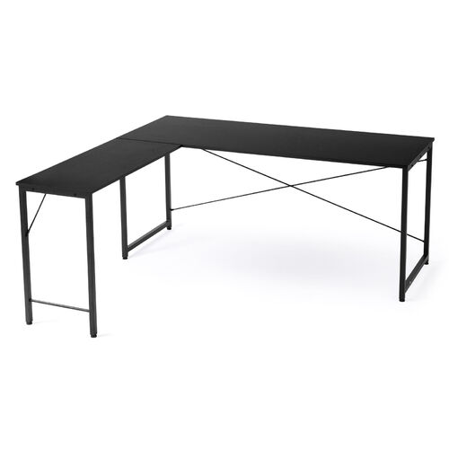 【アウトレット】ワークデスク専用サブデスク L字デスク ブラック 幅40cm 奥行90cm ねじ固定