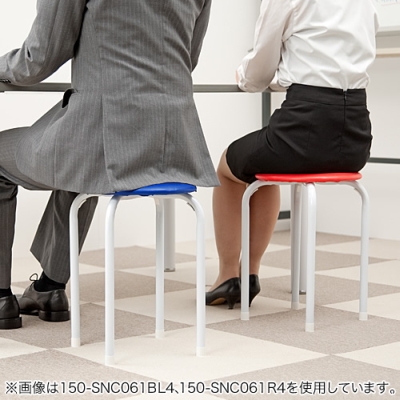 ◆12/15 16時までセール特価◆丸椅子(パイプ丸イス・4脚セット・レッド)