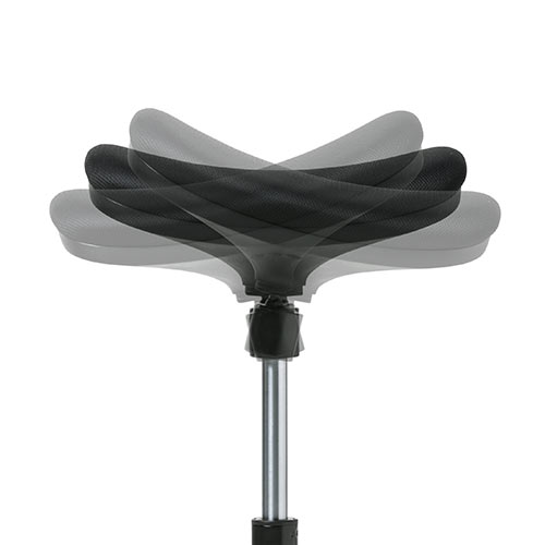 【アウトレット】ハイスツール(座面フレキシブル可動・人間工学・ガス圧高さ調整・ブラック)