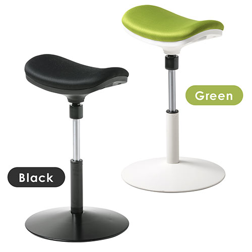 【アウトレット】ハイスツール(座面フレキシブル可動・人間工学・ガス圧高さ調整・ブラック)