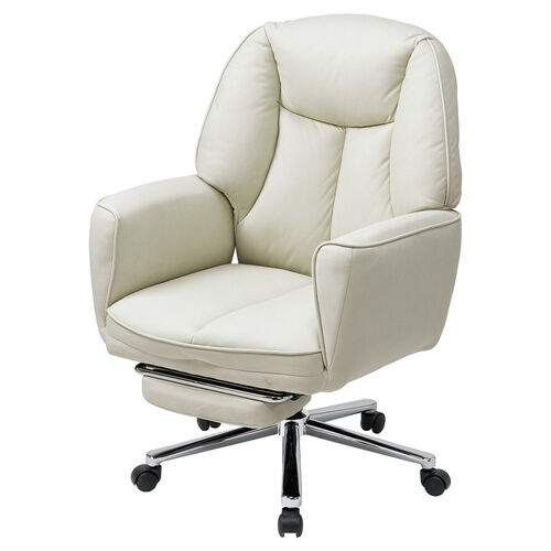 ソファチェア 収納式オットマンつき スエード調生地 ベージュ