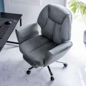 ソファチェア 収納式オットマンつき スエード調生地 グレー