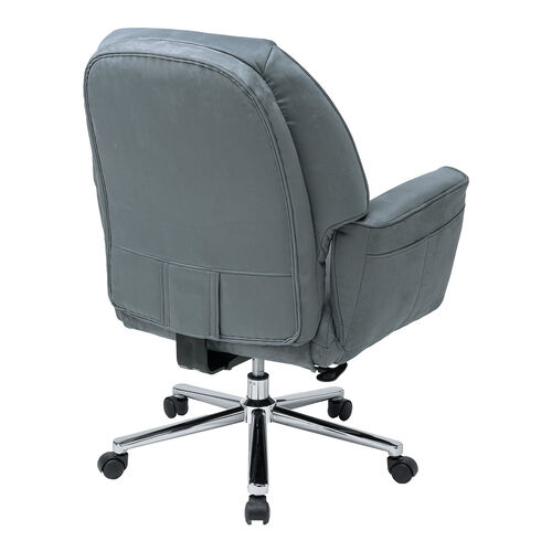 ソファチェア 収納式オットマンつき スエード調生地 グレー