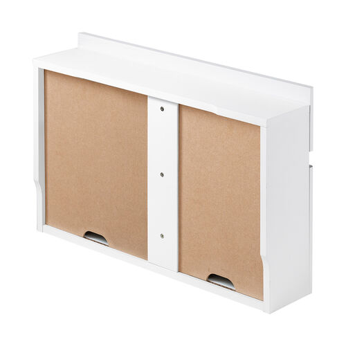 ルーター収納ボックス ケーブルボックス 木製 スリム 壁面収納 幅65cm ホワイト