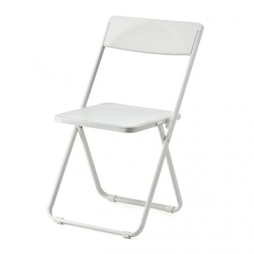 スリム折りたたみ椅子 おしゃれ 薄型 フォールディングチェア 4脚セット ホワイト