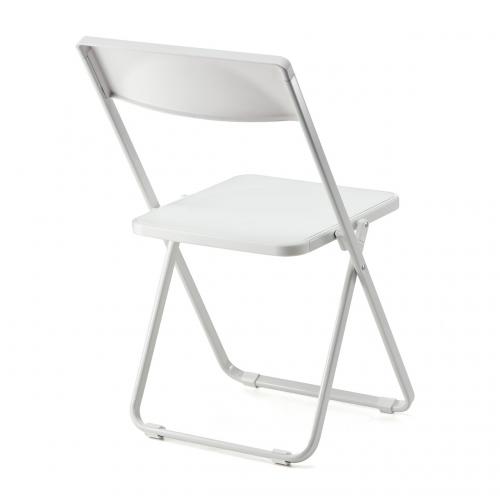 スリム折りたたみ椅子 おしゃれ 薄型 フォールディングチェア 4脚セット ホワイト