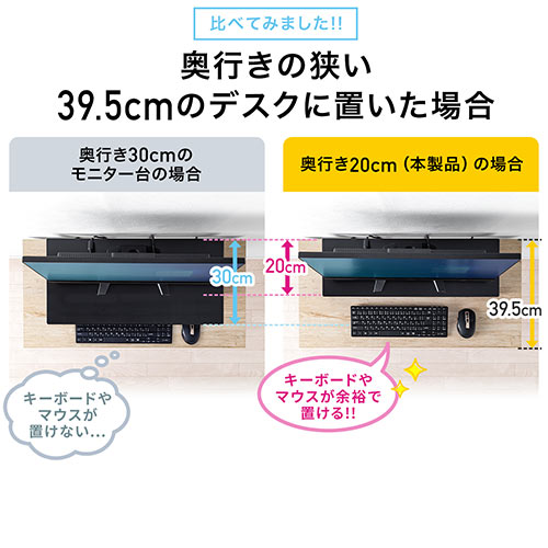 【アウトレット】液晶モニタ台(USBポート&電源タップ付き・ホワイト)