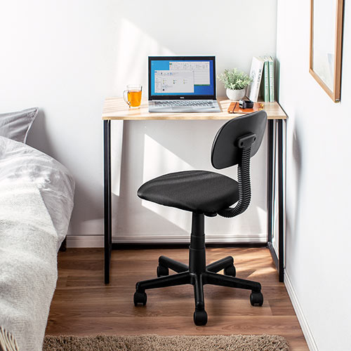 オフィスチェア ワークチェア コンパクト 小さめ 低め シンプル 学習椅子 子供 自宅 ブラック
