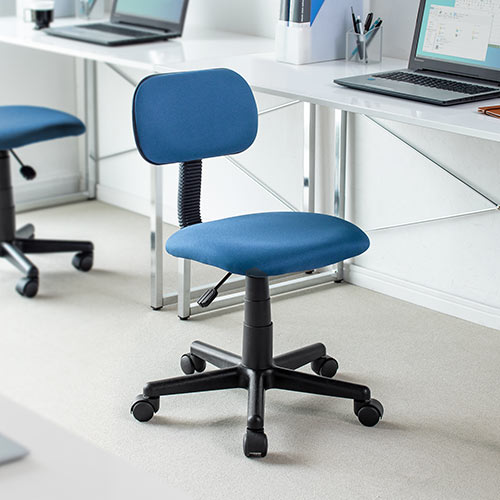 オフィスチェア ワークチェア コンパクト 小さめ 低め シンプル 学習椅子 子供 自宅 ブルー