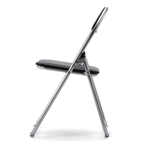 【アウトレット】折りたたみパイプ椅子(スチールフレーム・3脚セット・ブラック)