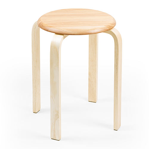 丸椅子 木製 天然木 スツール 背もたれ無し スタッキング 完成品 1脚 ナチュラル