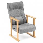 【寝られる椅子】リクライニング高座椅子 肘掛け ランバーサポートつき レバー式リクライニング YK-SNCH035