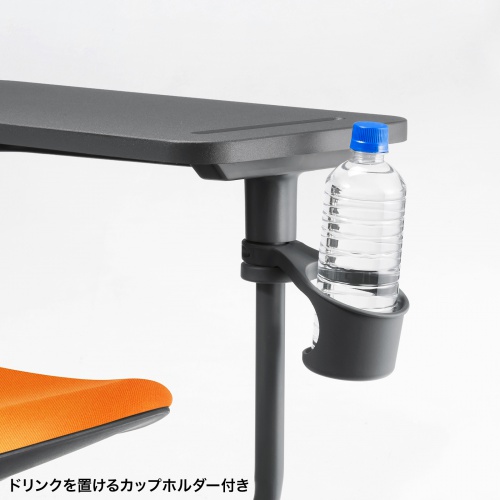 【アウトレット】テーブル付き ミーティングチェア 1脚 オレンジ