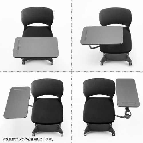 【アウトレット】テーブル付き ミーティングチェア 1脚 オレンジ