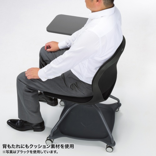 【アウトレット】テーブル付き ミーティングチェア 1脚 オレンジ