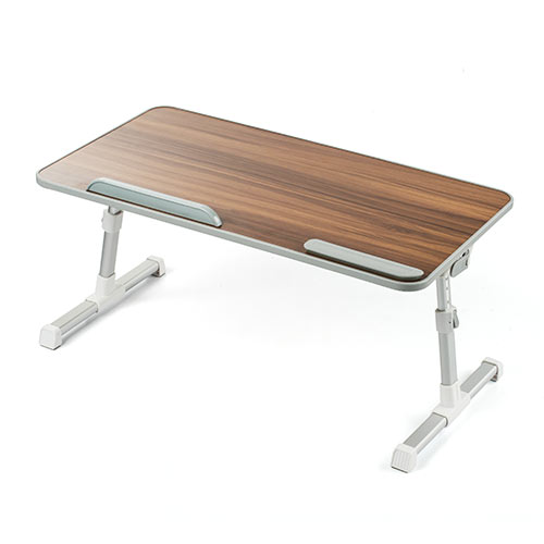 【アウトレット】折りたたみデスク ノートパソコンデスク 高さ調整 角度調整対応 木目調 幅60cm